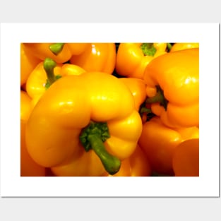 Yellow Peppers, food photography close up Posters and Art